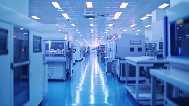 Step into the world of microchip manufacturing in a sterile cleanroom AI generative