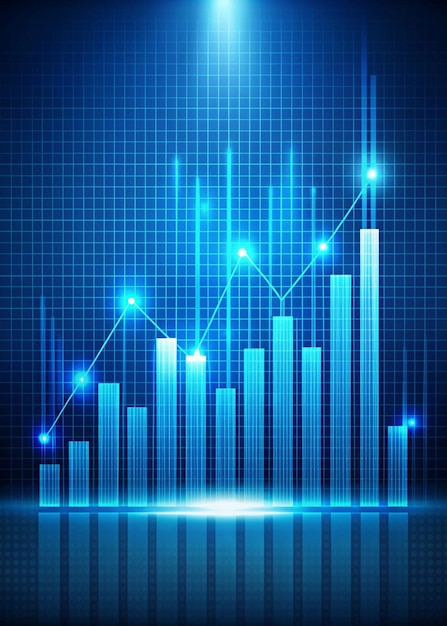 stick graph chart on gradient background