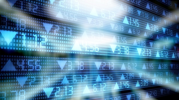 Stock exchange quotes on background