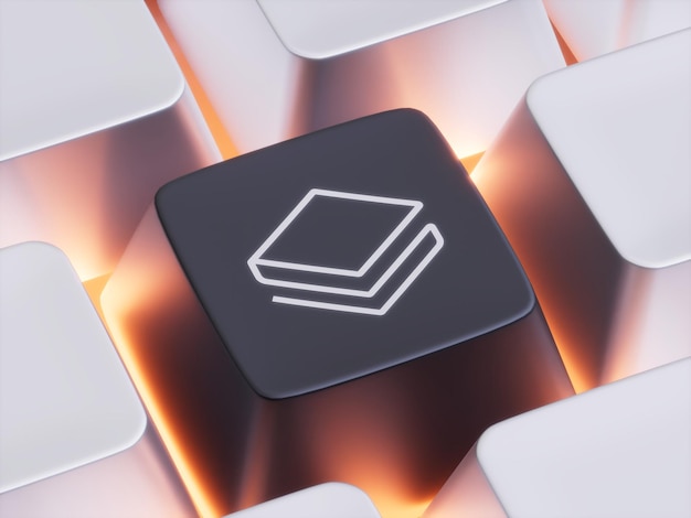 Stratis Keycap Press Button Close Up Crypto Currency 3D Illustration Render