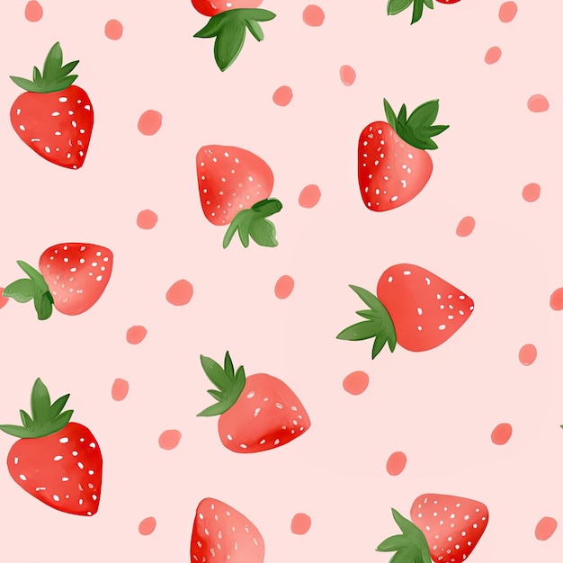 strawberry wallpaper with strawberry on a pink background