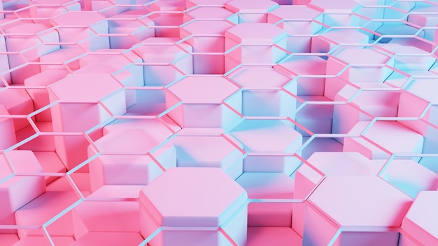 Stylized geometric shapes forming a simplified blockchain