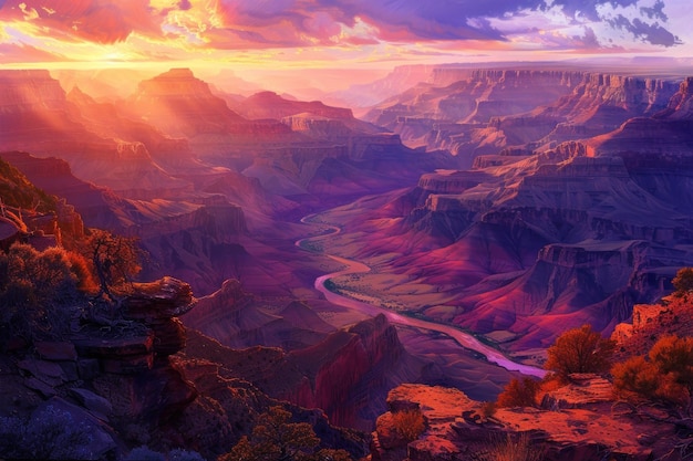 sunset over the grand canyon