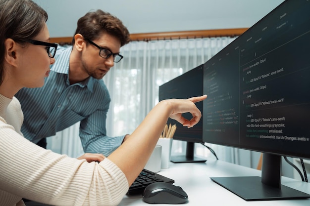 Team developers program thinking newest coding creative website postulate