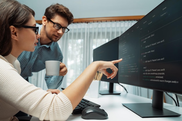 Team developers program thinking newest coding creative website postulate