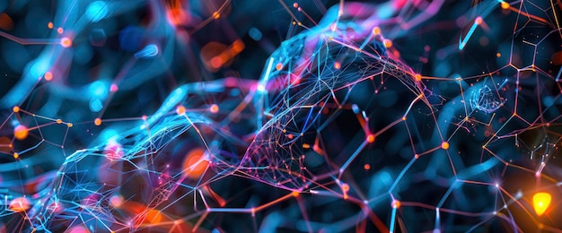 technology abstract blockchain fractal webs technology abstract background