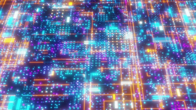 Technology background with dots and lines computer generated d render