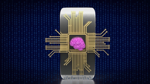 the brain and it gadget for ai or machine learning concept 3d rendering