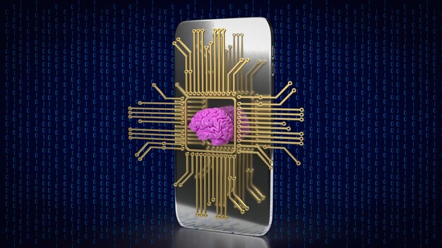 the brain and it gadget for ai or machine learning concept 3d rendering