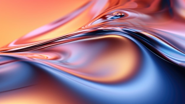 The close up of a glossy liquid surface with a soft focus Exuberant 3D illustration