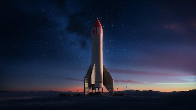 The rocket is flying