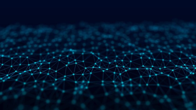 The structure of the network connection of points and lines Data technology Digital background 3D rendering