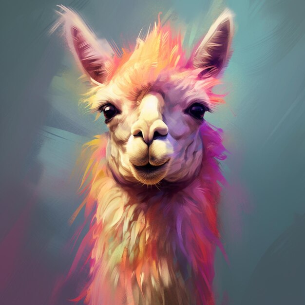 there is a llama that is smiling and looking at the camera generative ai
