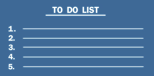 to do list on blue background.