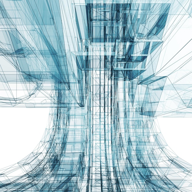 Transparent abstract 3d rendering