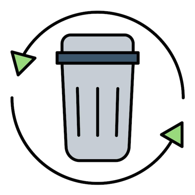 trash recycle flat illustration