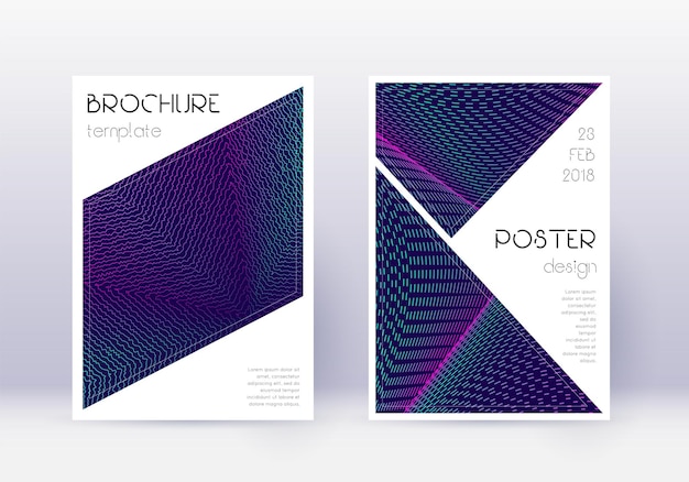 Triangle cover design template set Neon abstract