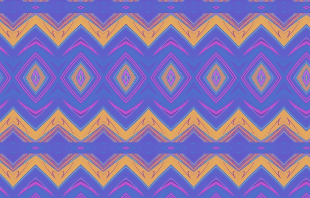 Tribal seamless colorful geometric patternSeamless Ikat Pattern Abstract background for textile