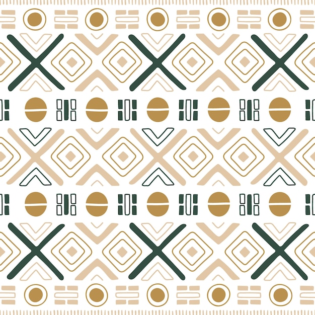 Tribal seamless pattern png brown geometric design transparent background