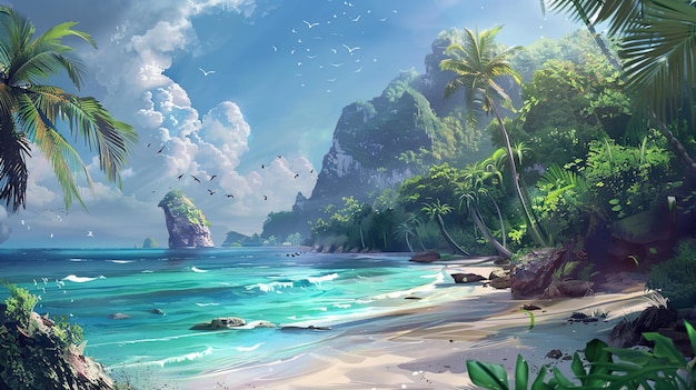 tropical island wallpaper