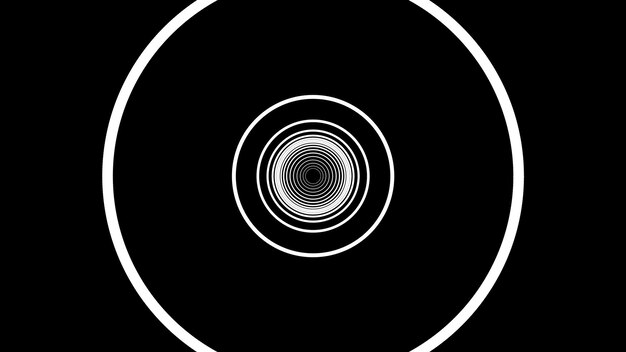 tunnel from of many white circles computer generated hypnotic background 3d rendering