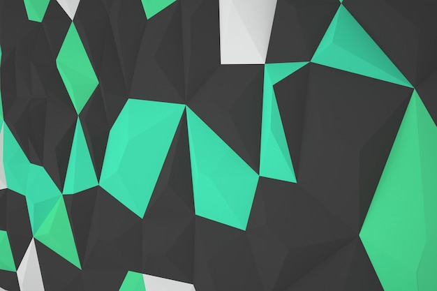 turquoise and black background with polygons