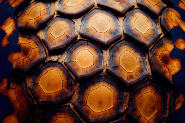 Turtle Shell Texture Background Brontosaurus Dinosaur Skin Generative AI Illustration