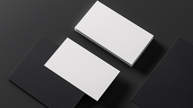 two white boxes are placed on a black surface