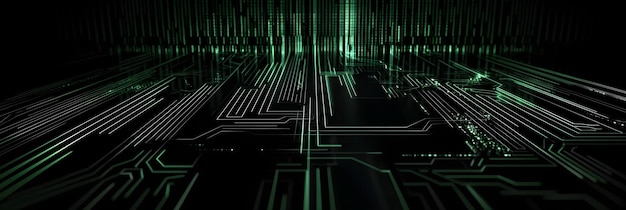 unlocking the secrets of the digital realm futuristic perspective of stylish green matrix code line