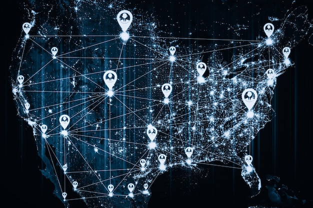 USA People network and national connection in innovative perception
