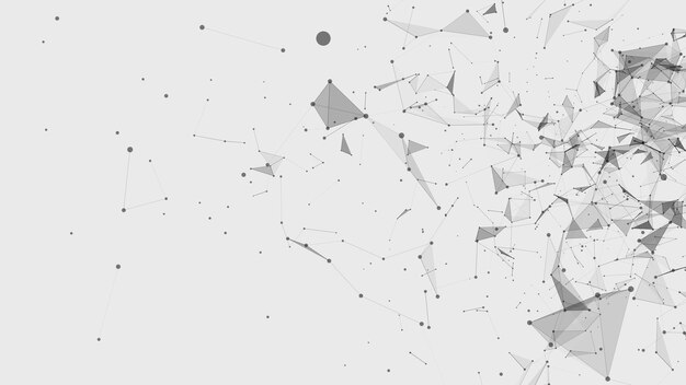 Våg av partiklar. Abstrakt bakgrund med en dynamisk våg. Big data. Vektorillustration