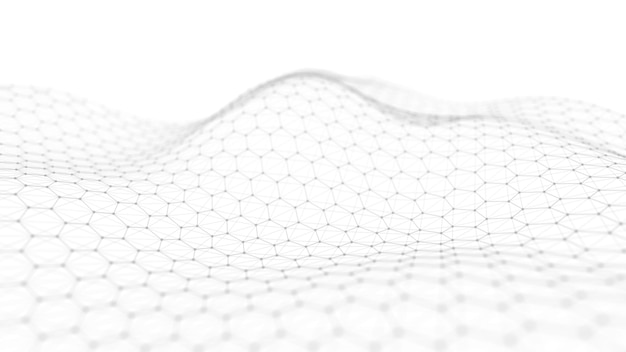 Vektorbaserad teknikbakgrund – Plexus-effekt – abstrakt polygonal bakgrund med anslutande punkter och linjer – teknikbakgrund för anslutning