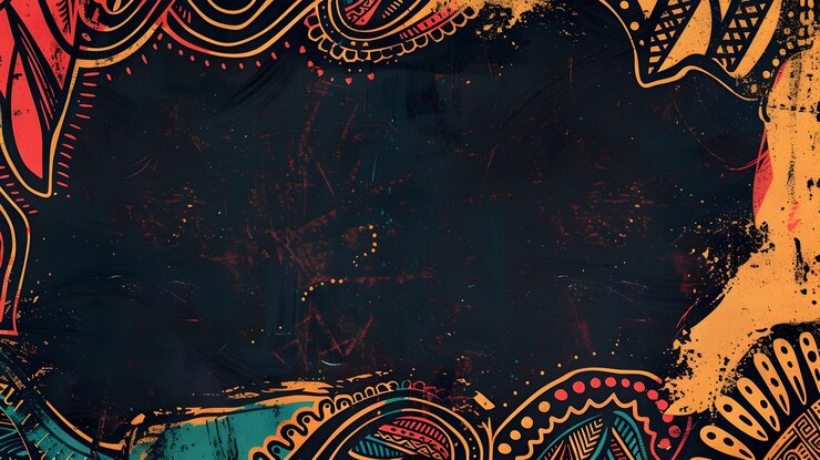 Bild vibrant african inspired doodle border for black history month