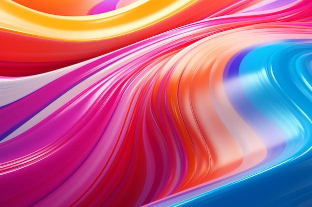 Vibrant colors flow in an abstract wave pattern