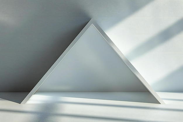 Visual highlighting white background with white triangle and shadow highend minimalist style clea