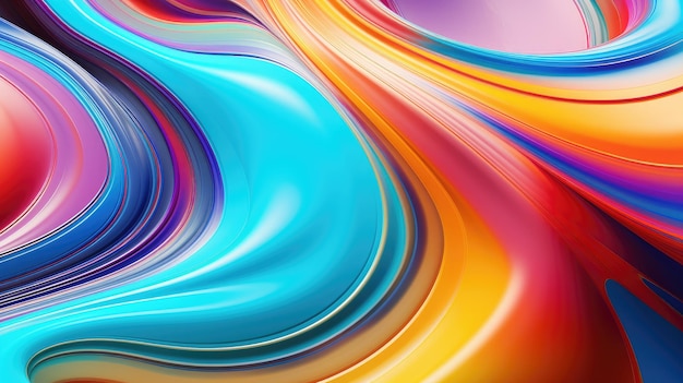 Vivid Swirl of Rainbow Paints Abstract Color Symphony Generative AI