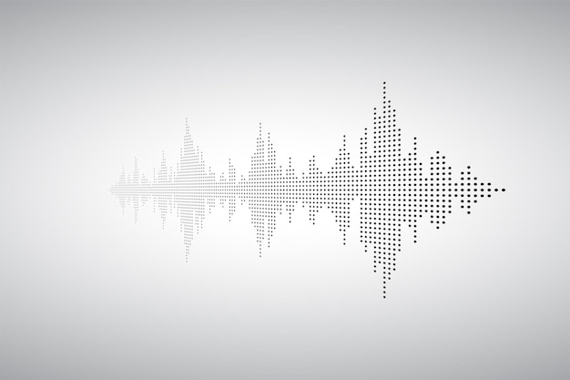 Voice sound music shape Audio wave from smal dost Waves of the equalizer EQ Illustration