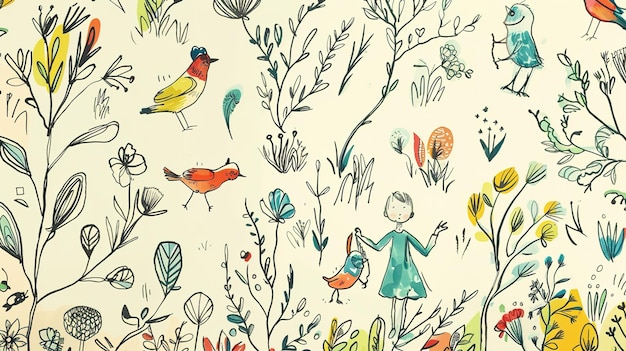 Wallpaper med børnetegninger