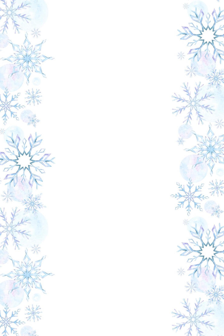Bild watercolor frame wth snowflakes winter background