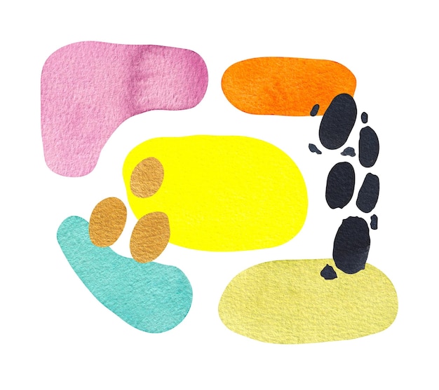 Watercolor hand drawn abstract spots