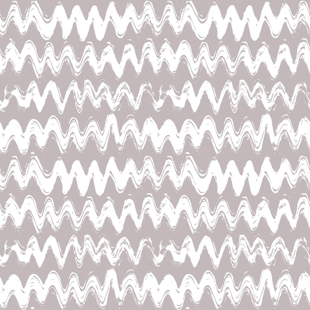Watercolor hand drawn wavy striped seamless pattern. Grunge white and gray background.