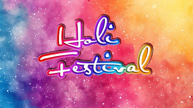 Watercolor holi festival background with copy space
