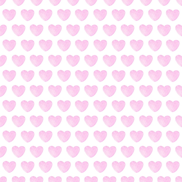 Watercolor pastel pink hearts seamless pattern hand drawn hearts background for digital paper