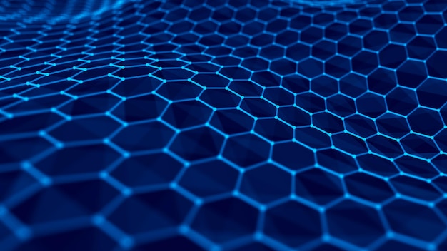wave of particles abstract background with a dynamic wave big data vector illustration
