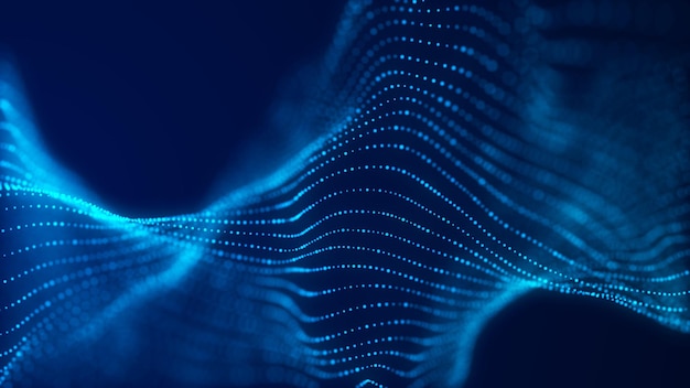 Wave of particles Abstract background with a dynamic wave Vector illustration
