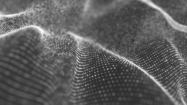 Wave of particles Abstract background with a dynamic wave Vector illustration