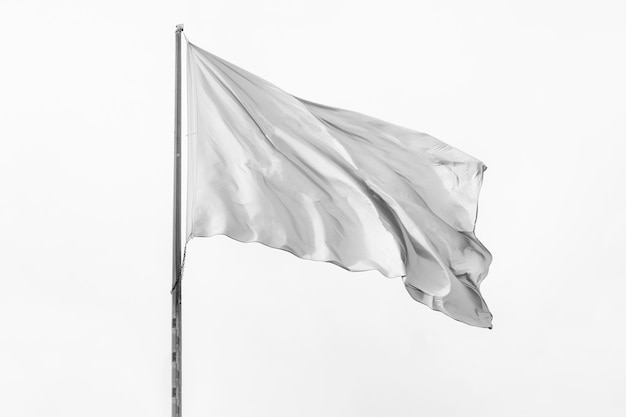 wavy empty white flag