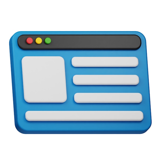 web blog 3d icon isolated on the white background