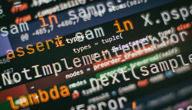 Webprogrammeringsfunktioner på bærbar computer på bærbar computer IT-virksomhed Python-kode computerskærm Mobil applikationsdesign Koncept