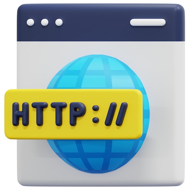 website 3d render icon illustration